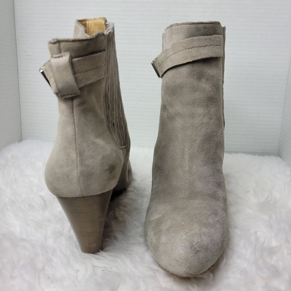 Coach Letty Womens Size 9.5 B Gray  Suede Ankle Wedge Heel Boots Bootie - Picture 6 of 9